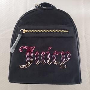 Juicy Couture Velour Black Liquorice Big Spender Mini Backpack NWT